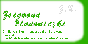 zsigmond mladoniczki business card